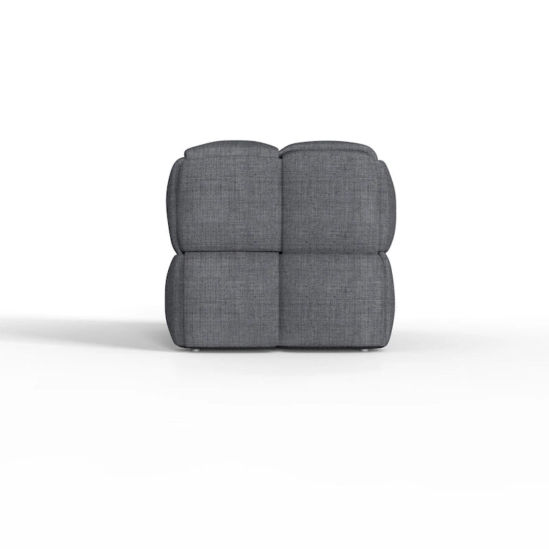 Banc confortable tissé en lin naturel rembourré Luxerna de 91 cm