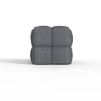Banc confortable tissé en lin naturel rembourré Luxerna de 91 cm