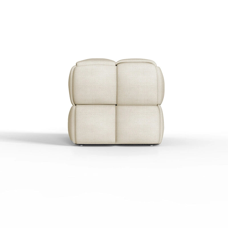 Banc confortable tissé en lin naturel rembourré Luxerna de 91 cm