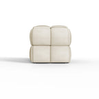 Banc confortable tissé en lin naturel rembourré Luxerna de 91 cm