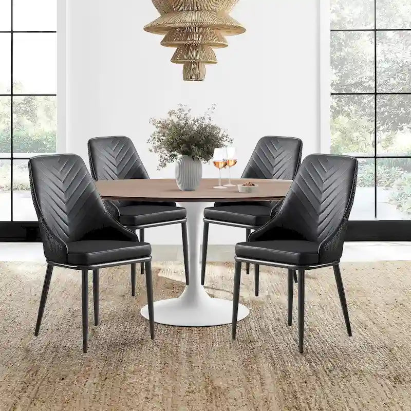 Chaises de salle à manger en similicuir, lot de 4 - 18.1L x 21.3P x 36.6H