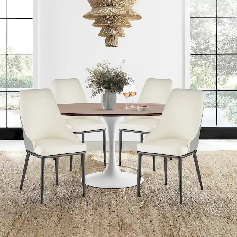 Chaises de salle à manger en similicuir, lot de 4 - 18.1L x 21.3P x 36.6H