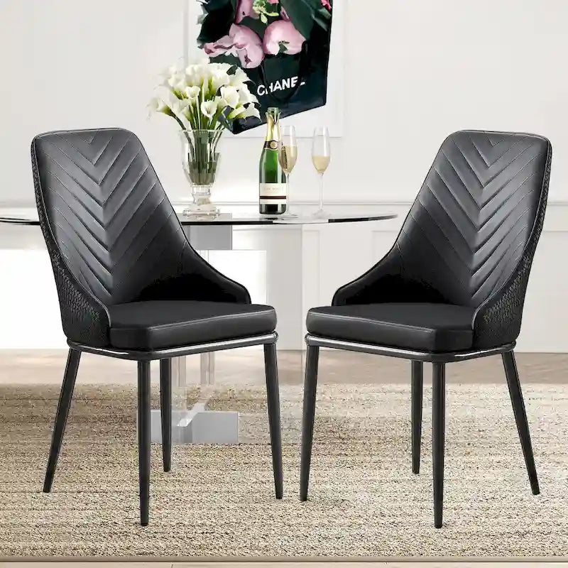 Chaises de salle à manger en similicuir, lot de 4 - 18.1L x 21.3P x 36.6H