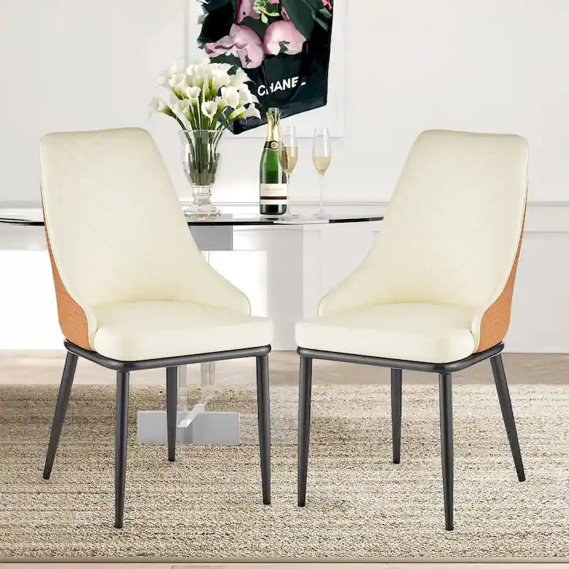 Chaises de salle à manger en similicuir, lot de 4 - 18.1L x 21.3P x 36.6H