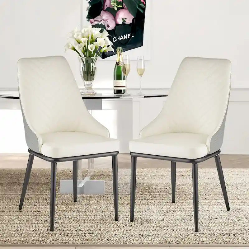 Chaises de salle à manger en similicuir, lot de 4 - 18.1L x 21.3P x 36.6H