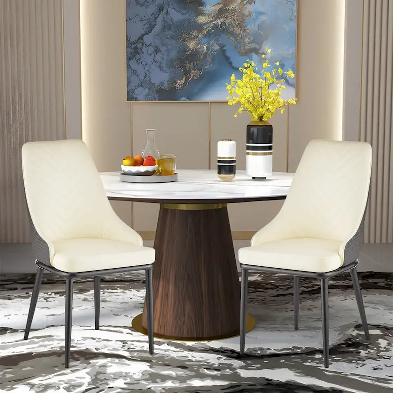 Chaises de salle à manger en similicuir, lot de 4 - 18.1L x 21.3P x 36.6H