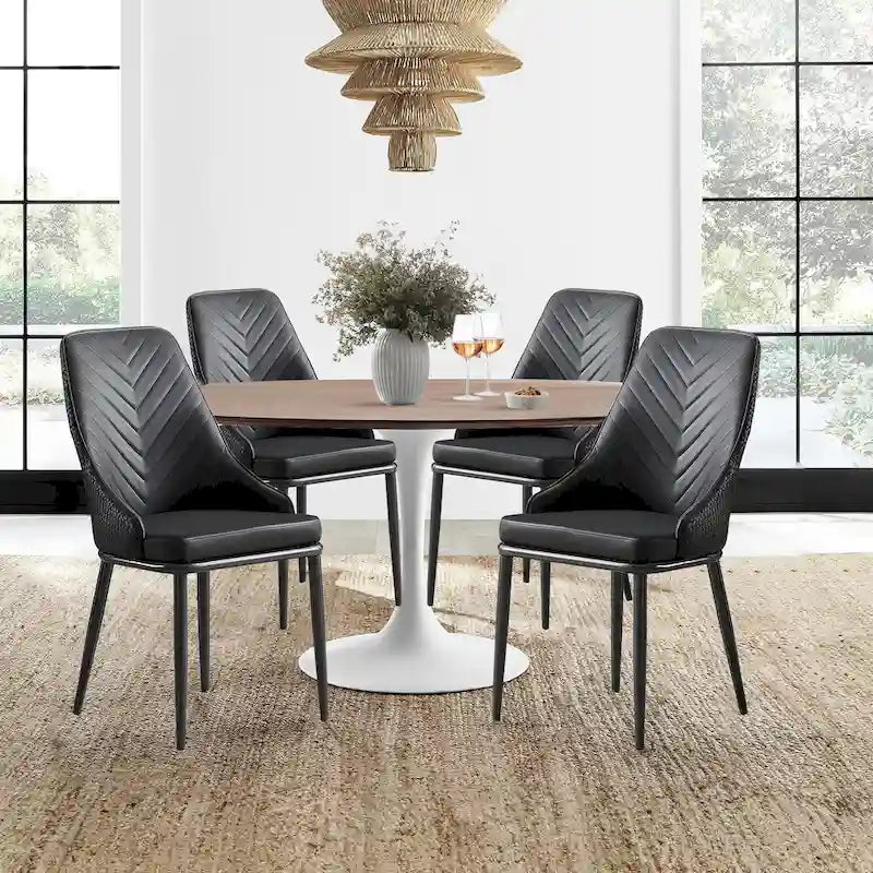 Chaises de salle à manger en similicuir, lot de 4 - 18.1L x 21.3P x 36.6H