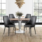 Chaises de salle à manger en similicuir, lot de 4 - 18.1L x 21.3P x 36.6H