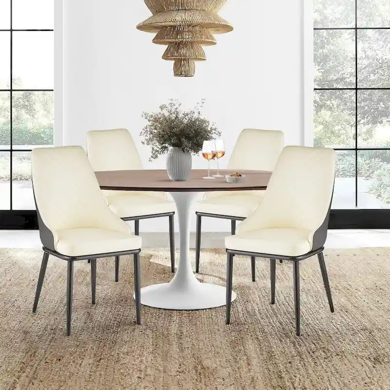 Chaises de salle à manger en similicuir, lot de 4 - 18.1L x 21.3P x 36.6H