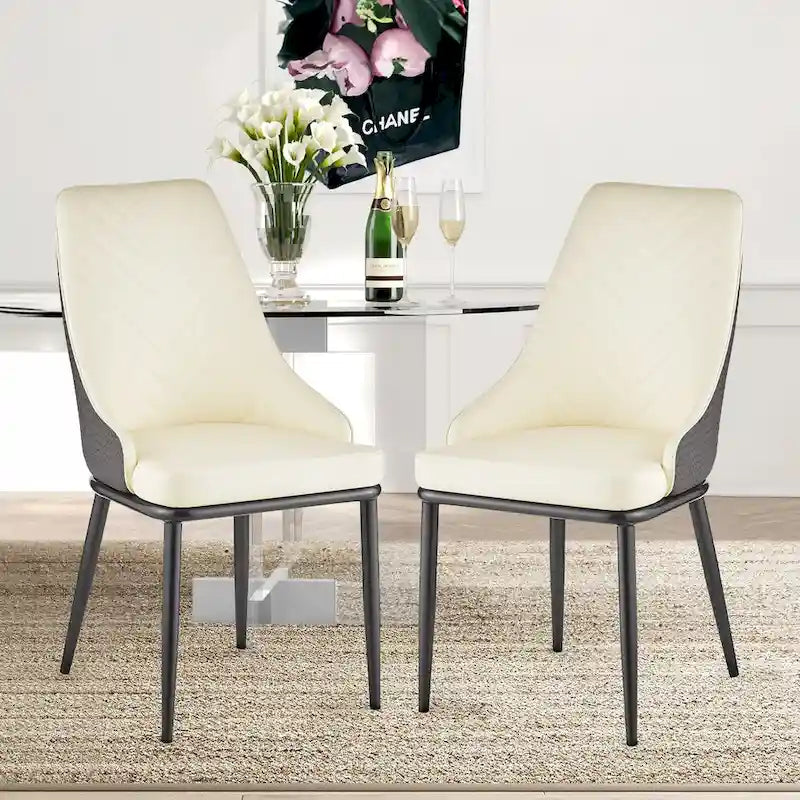 Chaises de salle à manger en similicuir, lot de 4 - 18.1L x 21.3P x 36.6H