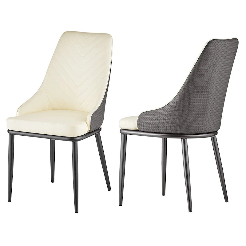Chaises de salle à manger en similicuir, lot de 4 - 18.1L x 21.3P x 36.6H