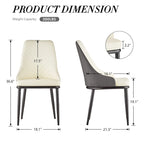 Chaises de salle à manger en similicuir, lot de 4 - 18.1L x 21.3P x 36.6H