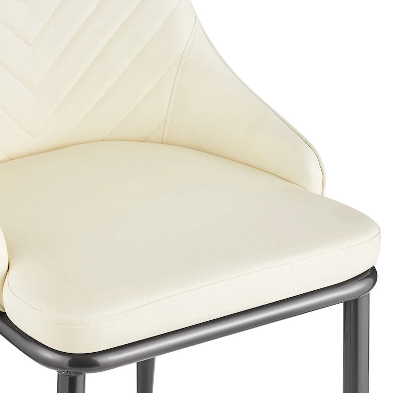 Chaises de salle à manger en similicuir, lot de 4 - 18.1L x 21.3P x 36.6H
