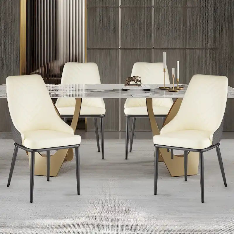 Chaises de salle à manger en similicuir, lot de 4 - 18.1L x 21.3P x 36.6H