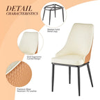 Chaises de salle à manger en similicuir, lot de 4 - 18.1L x 21.3P x 36.6H