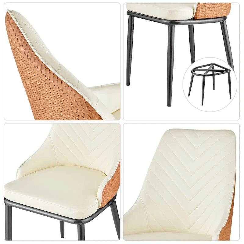 Chaises de salle à manger en similicuir, lot de 4 - 18.1L x 21.3P x 36.6H