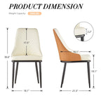 Chaises de salle à manger en similicuir, lot de 4 - 18.1L x 21.3P x 36.6H