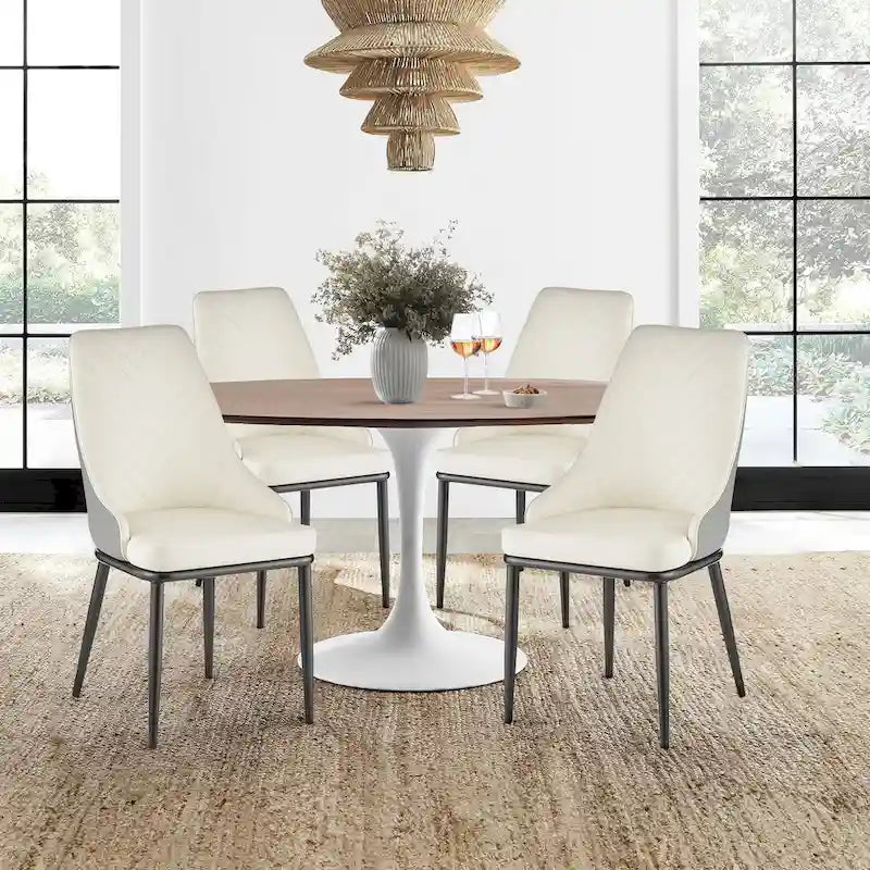 Chaises de salle à manger en similicuir, lot de 4 - 18.1L x 21.3P x 36.6H