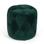Poufs ronds capitonnés bleus / verts / gris / roses – Repose-pieds une place
