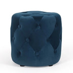 Poufs ronds capitonnés bleus / verts / gris / roses – Repose-pieds une place