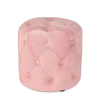 Poufs ronds capitonnés bleus / verts / gris / roses – Repose-pieds une place