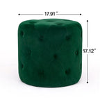 Poufs ronds capitonnés bleus / verts / gris / roses – Repose-pieds une place