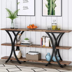 Console étroite de 180 cm avec 3 étagères