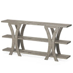 Console étroite de 180 cm avec 3 étagères