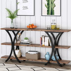 Console étroite de 180 cm avec 3 étagères