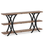 Console étroite de 180 cm avec 3 étagères