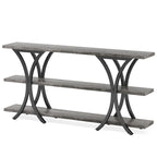 Console étroite de 180 cm avec 3 étagères