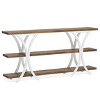 Console étroite de 180 cm avec 3 étagères