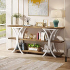 Console étroite de 180 cm avec 3 étagères