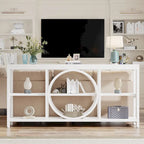 Console extra longue de 70,9 pouces, étroite, avec 3 étagères de rangement en bois