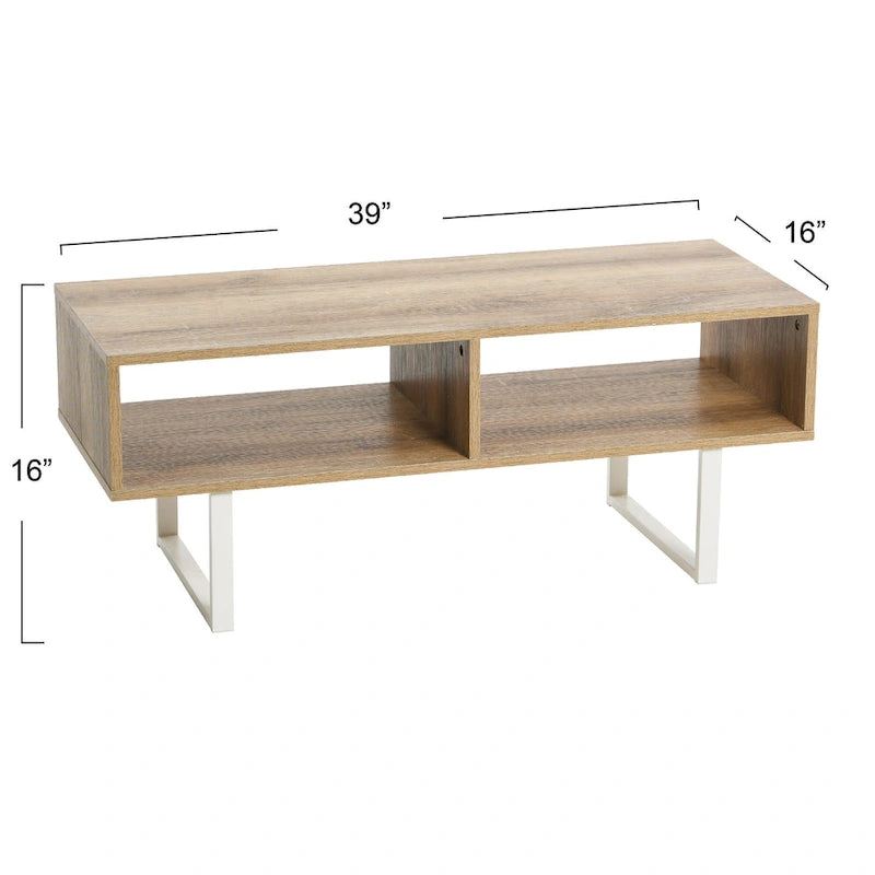Meuble TV rectangulaire, table basse et rangement Household Essentials - 40,1 cm L x 100,1 cm l x 40,1 cm H