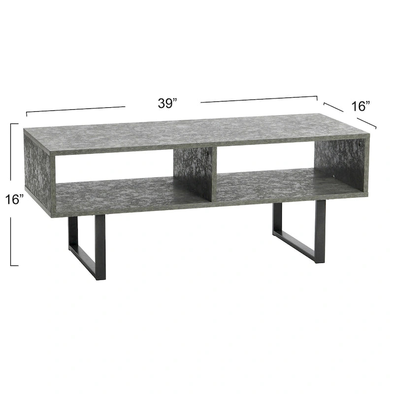 Meuble TV rectangulaire, table basse et rangement Household Essentials - 40,1 cm L x 100,1 cm l x 40,1 cm H