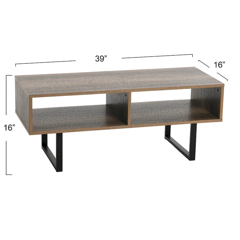 Meuble TV rectangulaire, table basse et rangement Household Essentials - 40,1 cm L x 100,1 cm l x 40,1 cm H