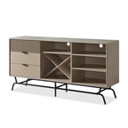 DH BASIC Buffet et vaisselier de salle à manger moderne marron rétro 152 cm avec rangement pour vin Denhour