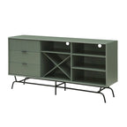 DH BASIC Buffet et vaisselier de salle à manger moderne marron rétro 152 cm avec rangement pour vin Denhour