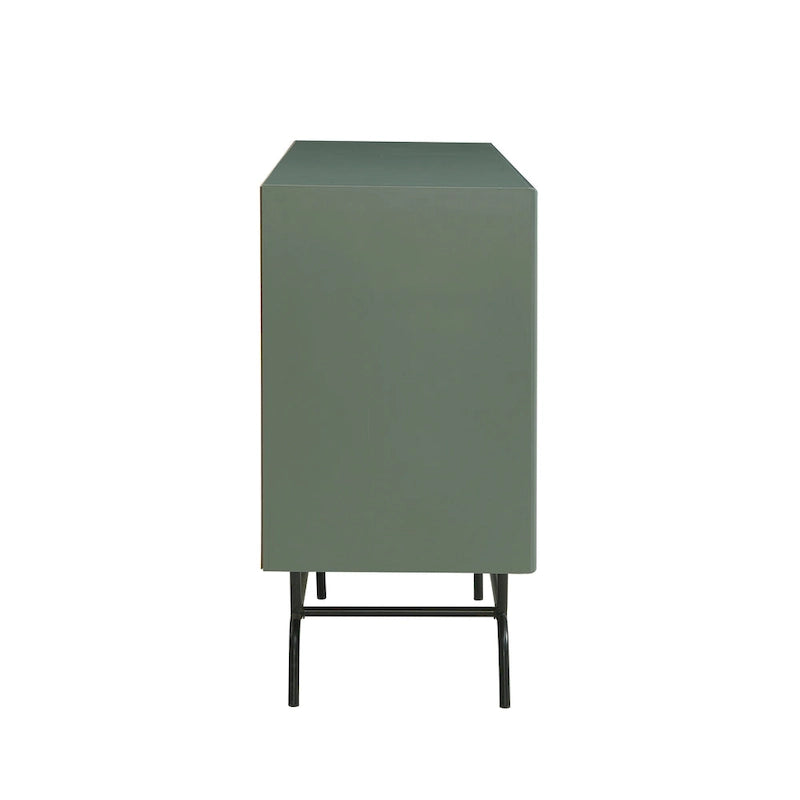 DH BASIC Buffet et vaisselier de salle à manger moderne marron rétro 152 cm avec rangement pour vin Denhour