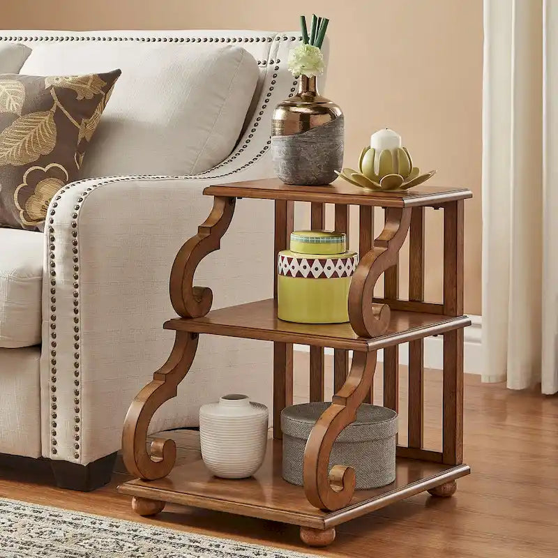 Table d'appoint à volutes Lorraine Wood par iNSPIRE Q Classic