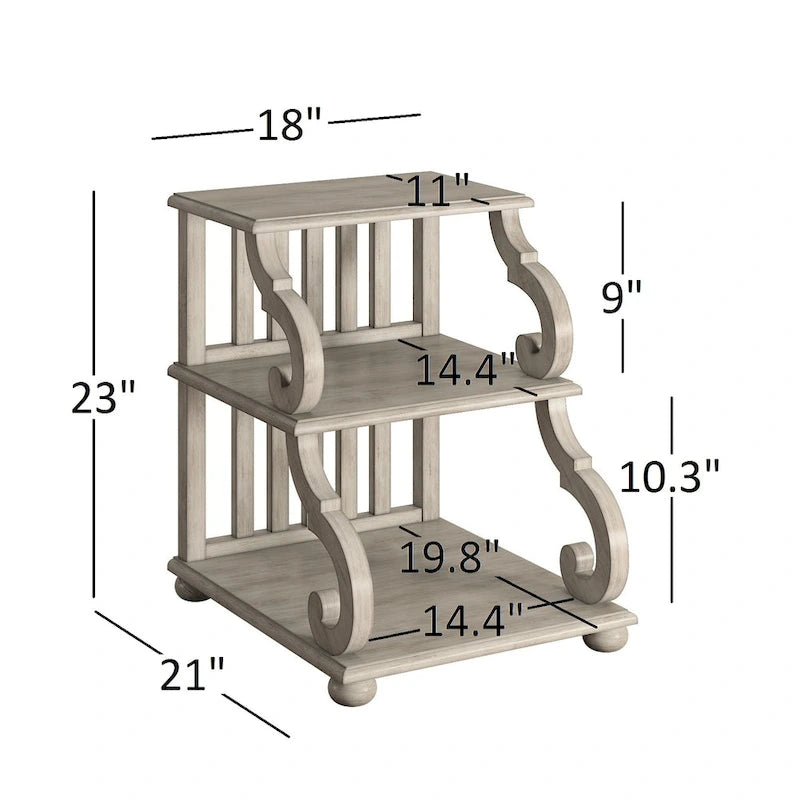 Table d'appoint à volutes Lorraine Wood par iNSPIRE Q Classic