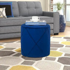 Tabouret de Maquillage Rond Capitonnée en Velours Repose-Pieds Ottomane Adeco