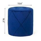Tabouret de Maquillage Rond Capitonnée en Velours Repose-Pieds Ottomane Adeco
