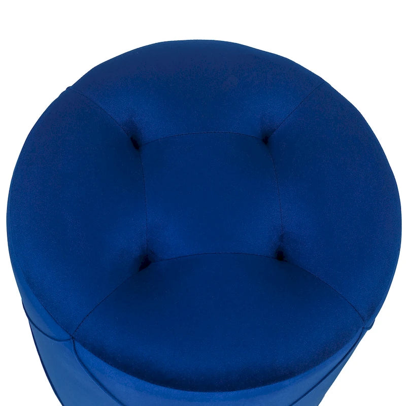 Tabouret de Maquillage Rond Capitonnée en Velours Repose-Pieds Ottomane Adeco
