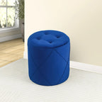 Tabouret de Maquillage Rond Capitonnée en Velours Repose-Pieds Ottomane Adeco