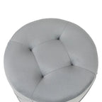 Tabouret de Maquillage Rond Capitonnée en Velours Repose-Pieds Ottomane Adeco