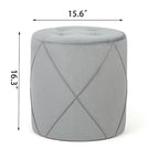 Tabouret de Maquillage Rond Capitonnée en Velours Repose-Pieds Ottomane Adeco