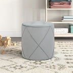 Tabouret de Maquillage Rond Capitonnée en Velours Repose-Pieds Ottomane Adeco