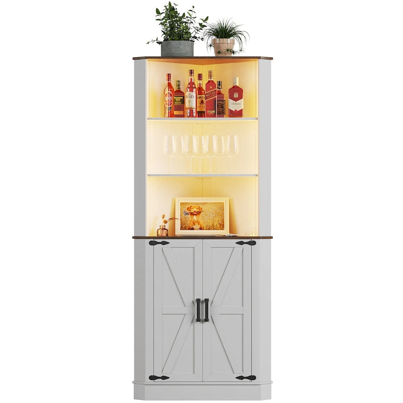 Meuble d'angle haut de 66 po avec éclairage DEL